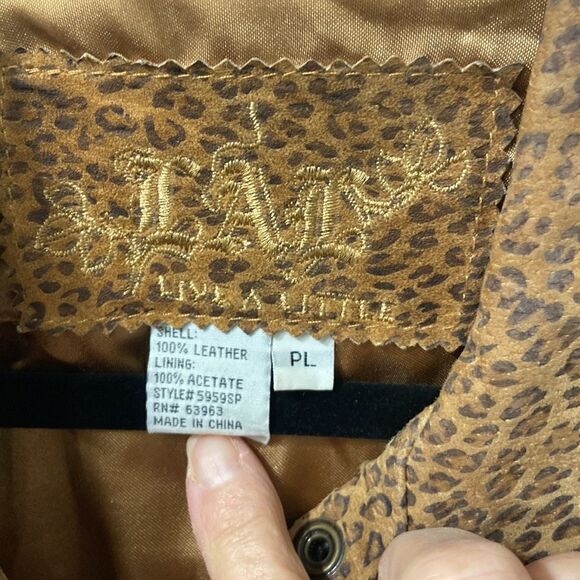 Suede leather, leopard bolero jacket - Picture 2 of 7